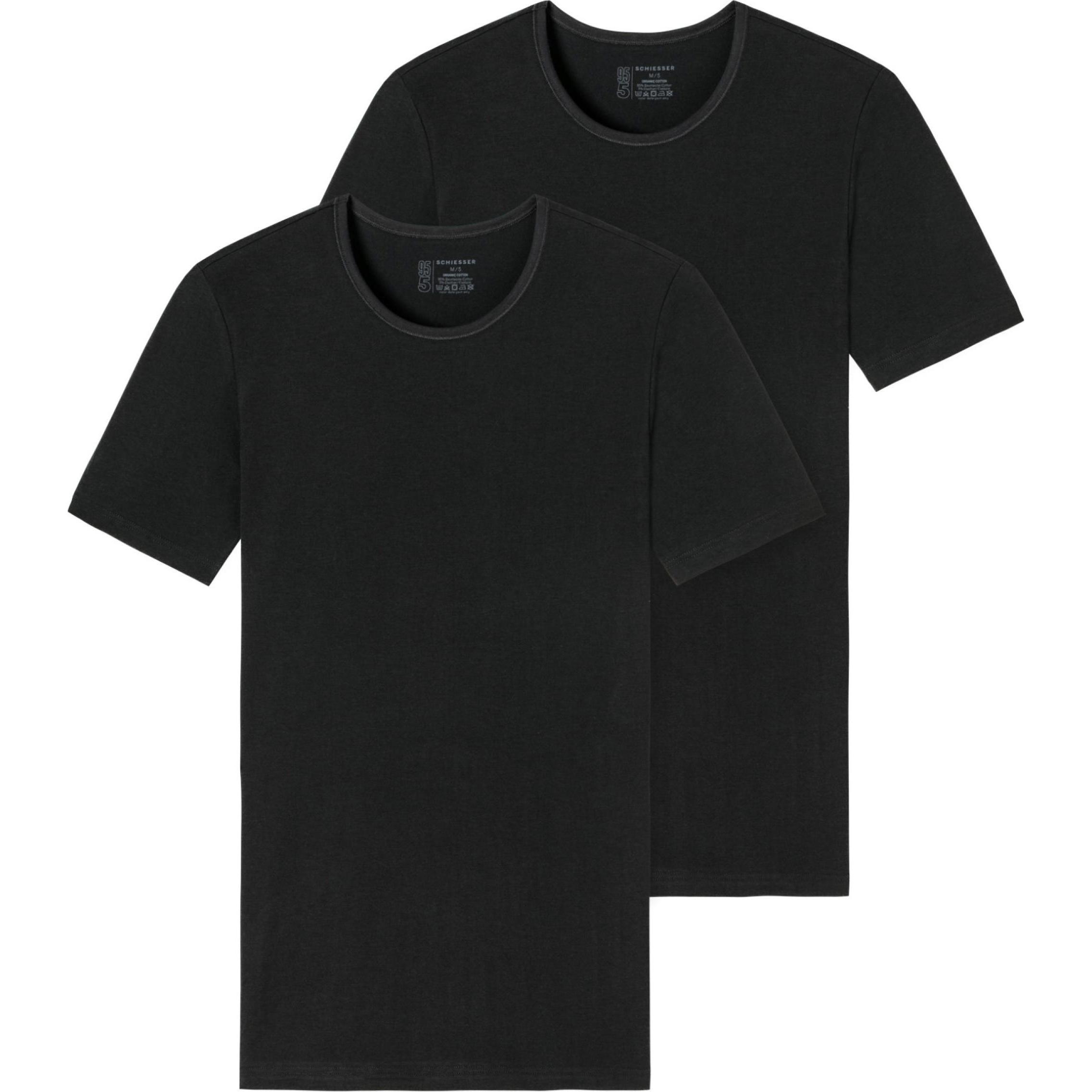 Schiesser, Herren, Shirt, T-Shirt, Schwarz, (XL)
