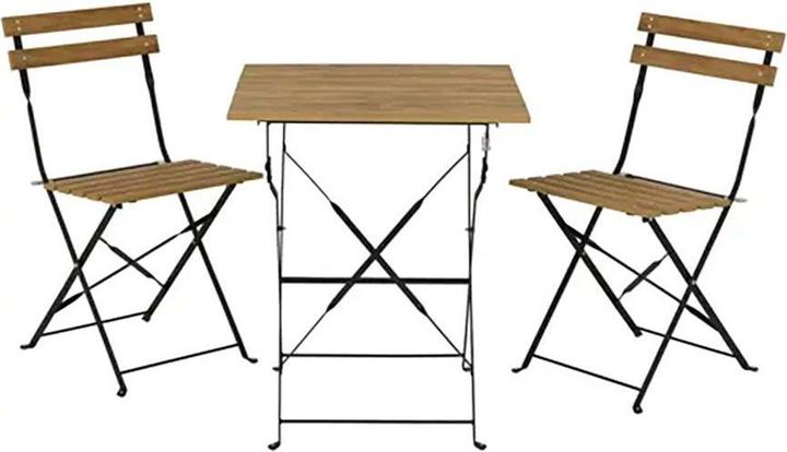 Outdoor Living by Decoris Leeds table and 2 chairs set, foldable, wood, brown