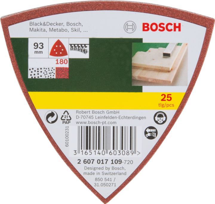Produktbild Bosch Zubehör 25-tlg. Schleifblatt-Set für Deltaschleifer, Körnung 180 (180)