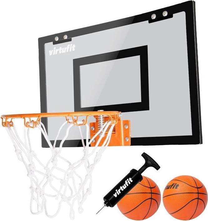 Virtufit Tabellone Pro Mini Basketball con 2 Palline e Pompa - Nero