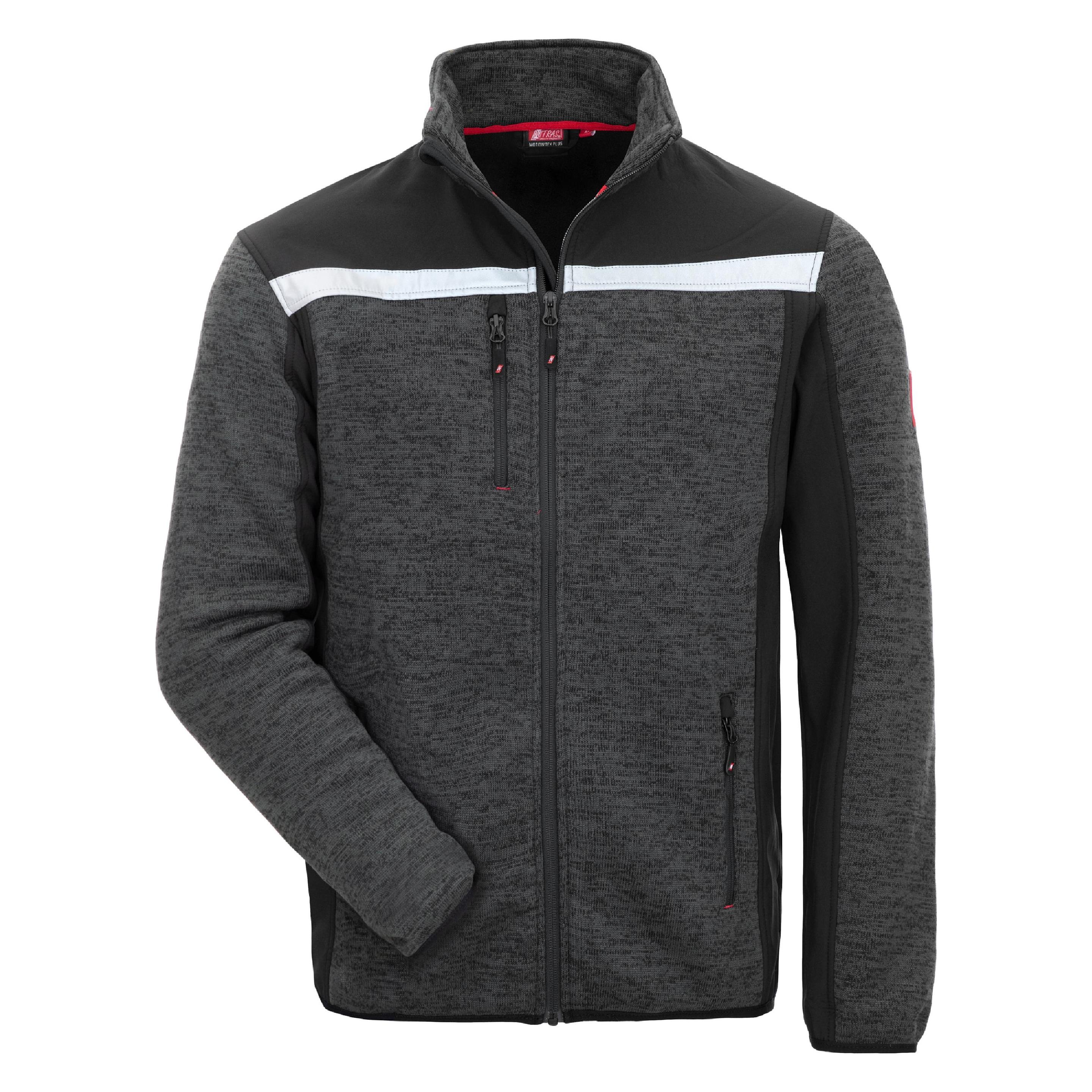 Nitras, Werkjas, Motion Tex Plus, Gebreid Softshell Jack, Zwart, 320 Grams, Ademend Gebreid Materiaal, Ang (3XL, 4XL, 5XL, L, M, S, Xl, Xs, Xxl)