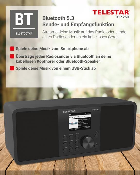 Produktbild Telestar TOP 250 (Internetradio, DAB+, FM, Bluetooth, WLAN)