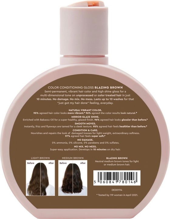 Actual product image Glaze hair sublimating gloss in the colour medium brown Blazing Brown Tb 190 ml (190 ml)