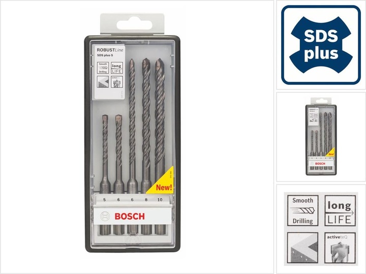 Image du produit Bosch Professional Zubehör Jeu de marteaux perforateurs SDS-plus-5 (5 mm, 6 mm, 8 mm, 10 mm)