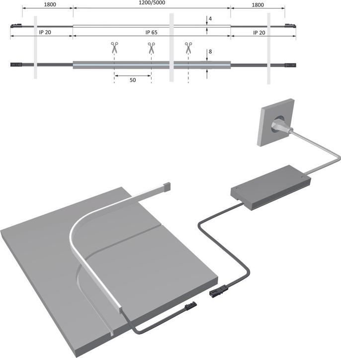Produktbild Halemeier LED Bänder Versa Super Plus / 12 V (Warmweiss, 500 cm, Indoor)