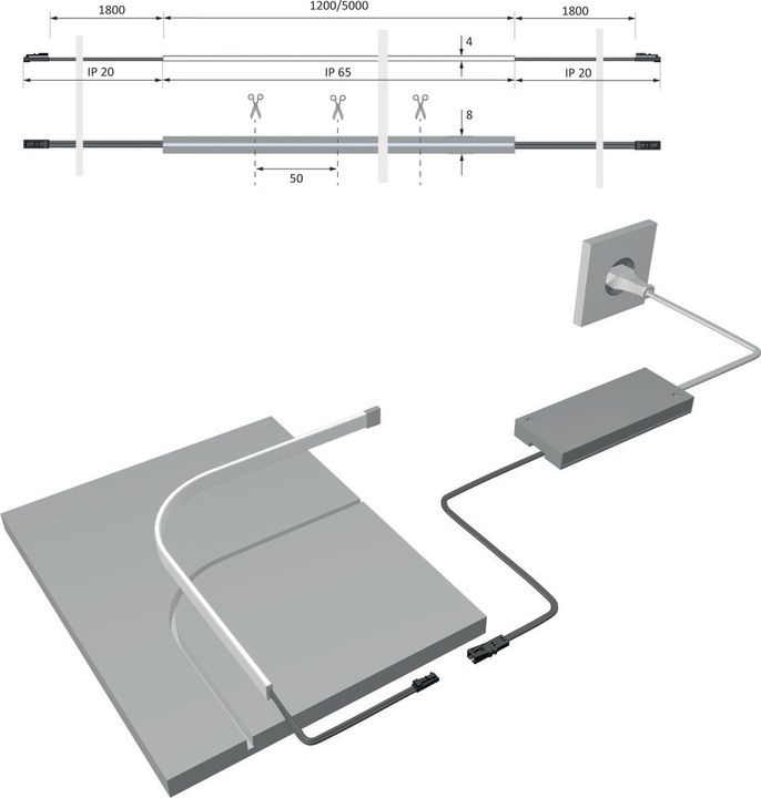 Produktbild Halemeier LED Bänder Versa Super Plus / 12 V (Warmweiss, 500 cm, Indoor)