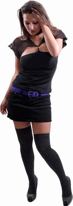 Immagine prodotto Spiral Gothic Rock Top Maglia a Rete Particolare dell'Anello Maniche corte Donna (S)