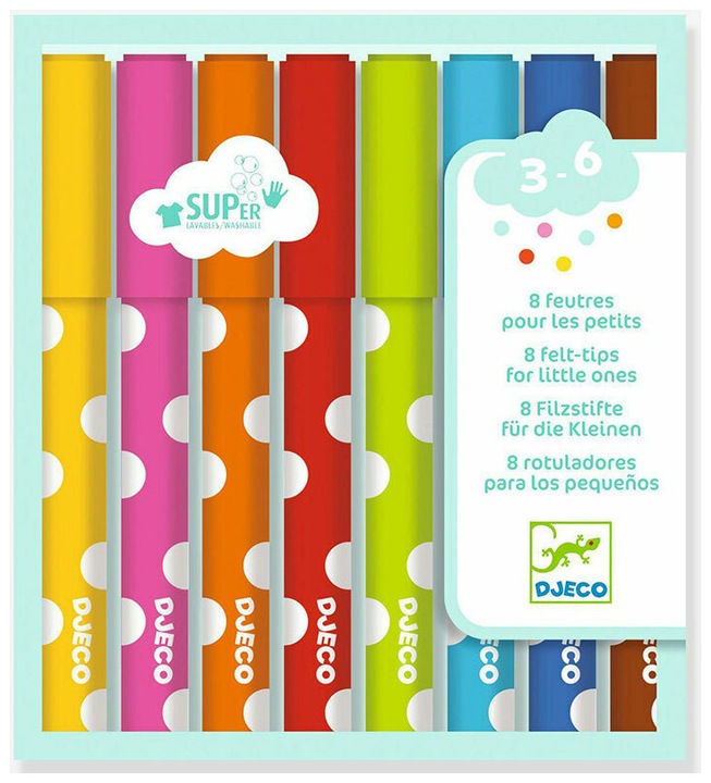 Image du produit Djeco Crayons-feutres pour les petits (Multicolore, 8 x)