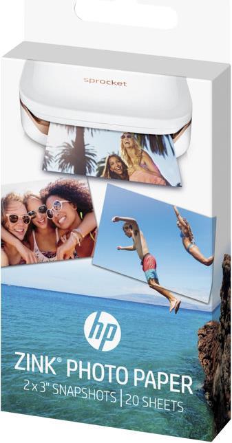 Produktbild HP Sprocket Fotopapier Zink (290 g/m², Foto (5x7.6cm), 20 Stk.)