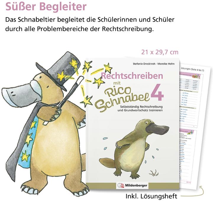 Produktbild Rechtschreiben mit Rico Schnabel, Klasse 4 (Deutsch, Mareike Hahn, Stefanie Drecktrah, 2024)