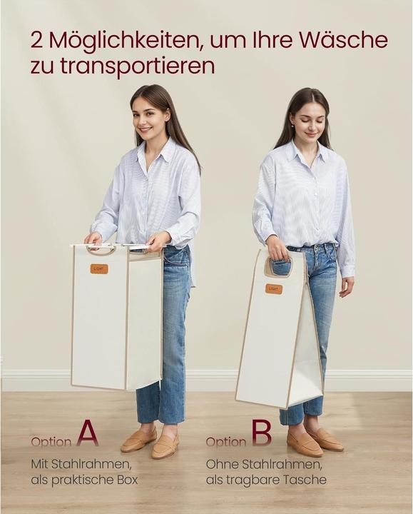 Actual product image Vasagle Wäschekorb mit Ablage Creme-Camel (150 l)