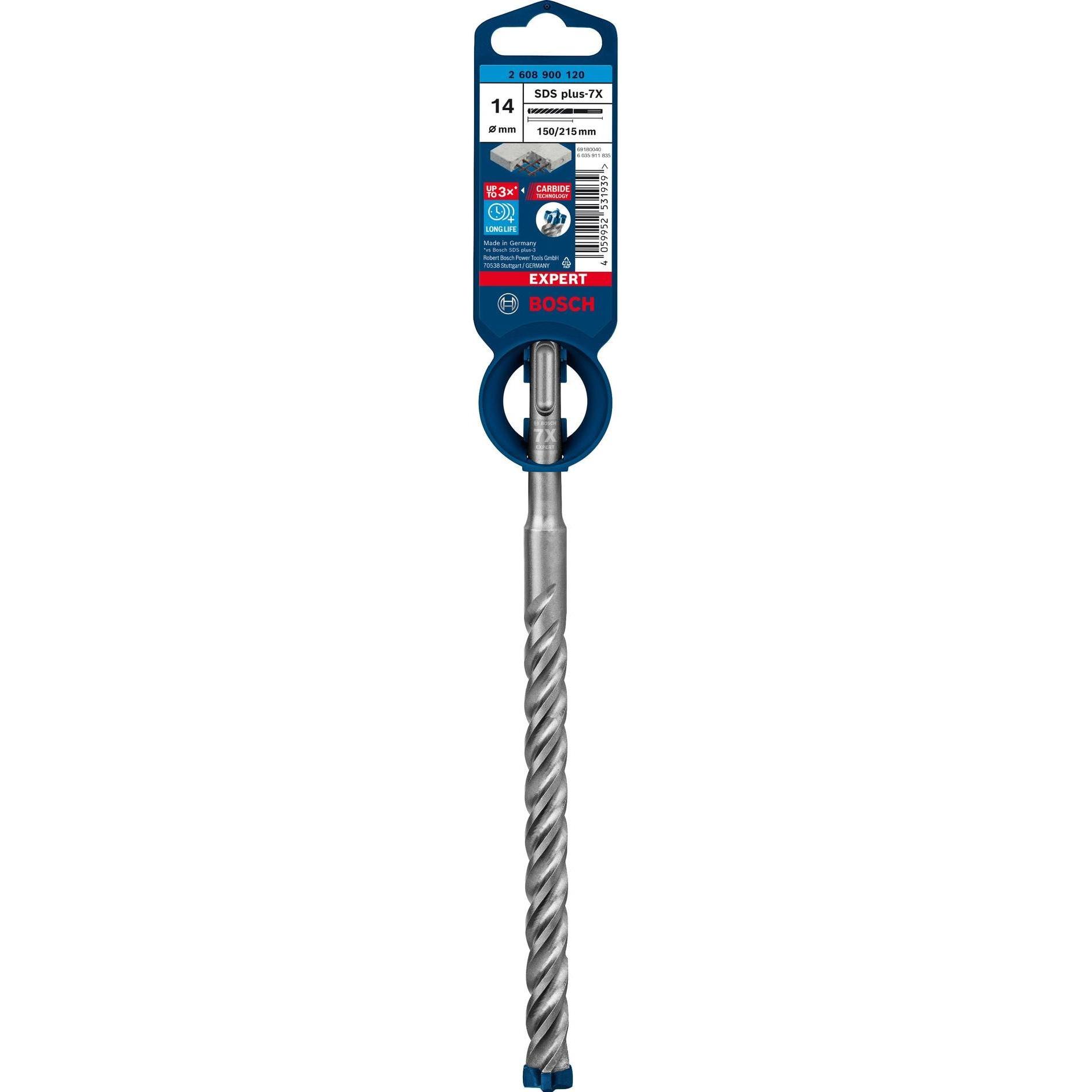 Thumbnail - Bosch Professional Zubehör, Bohrereinsatz, EXPERT SDS plus-7X Hammerbohrer, 14 x 150 x 215 mm (14 Millimeter)