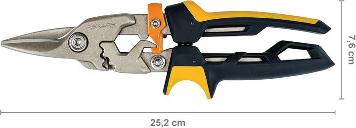 Actual product image Fiskars PowerGear Aviation tin snips, straight cut