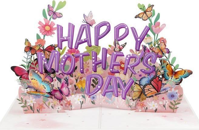 MU Classic 3D Pop-Up Muttertags Glückwunschkarte - Happy Mother's Day (1 Stk.)