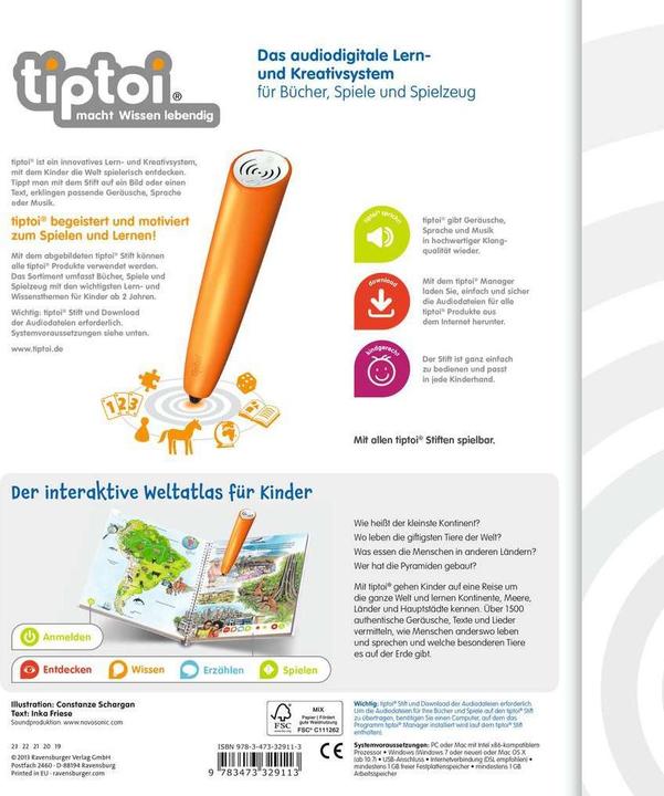 Produktbild tiptoi Mein grosser Weltatlas (Deutsch, Constanze Schargan, Inka Friese, 2013)