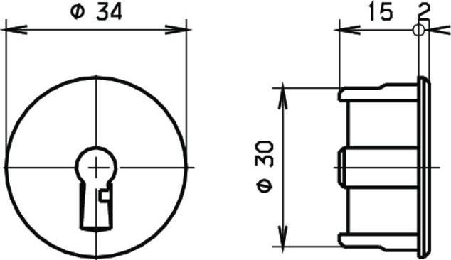 Actual product image Heusser Terza key plate for combi sleeve