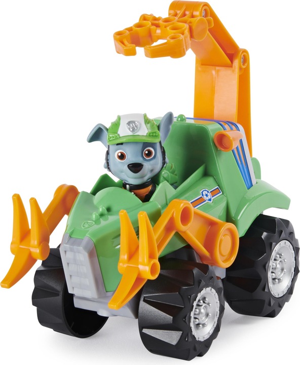 Productafbeelding Maki PAW Patrol Dino Rescue Luxe Rocky Pull-Up Voertuig met Verrassing Dinosaurus Figuur