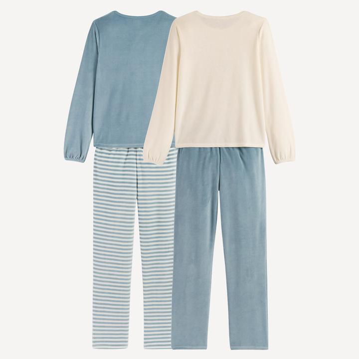 Produktbild La Redoute Collections 2er-Pack Langarm-Pyjamas aus Velours (104)