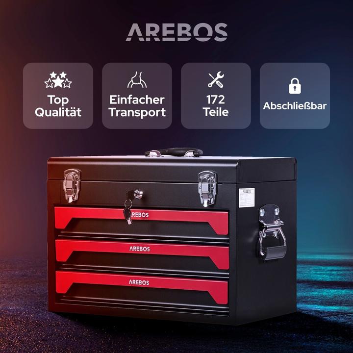 Actual product image Arebos Toolbox (172 pieces)