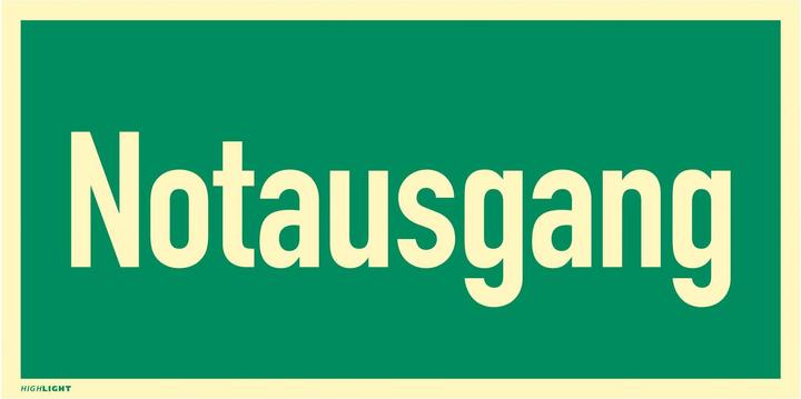 Moravia Rettungszeichen Textschild "Notausgang" Folie, 297x148