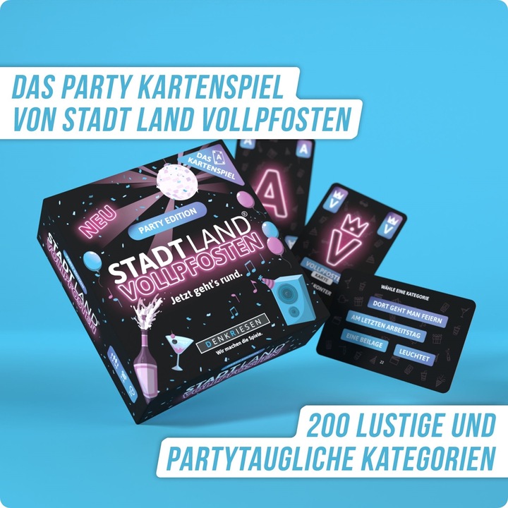 Actual product image Denkriesen Stadt Land Vollpfosten - Party Edition "Jetzt Geht's Rund" (Now it's all happening) (German)