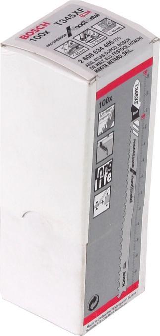 Image du produit Bosch Professional Zubehör Lame de scie sauteuse PRO Multi Material thick and thin T345XF, 132 mm, 100 pcs.