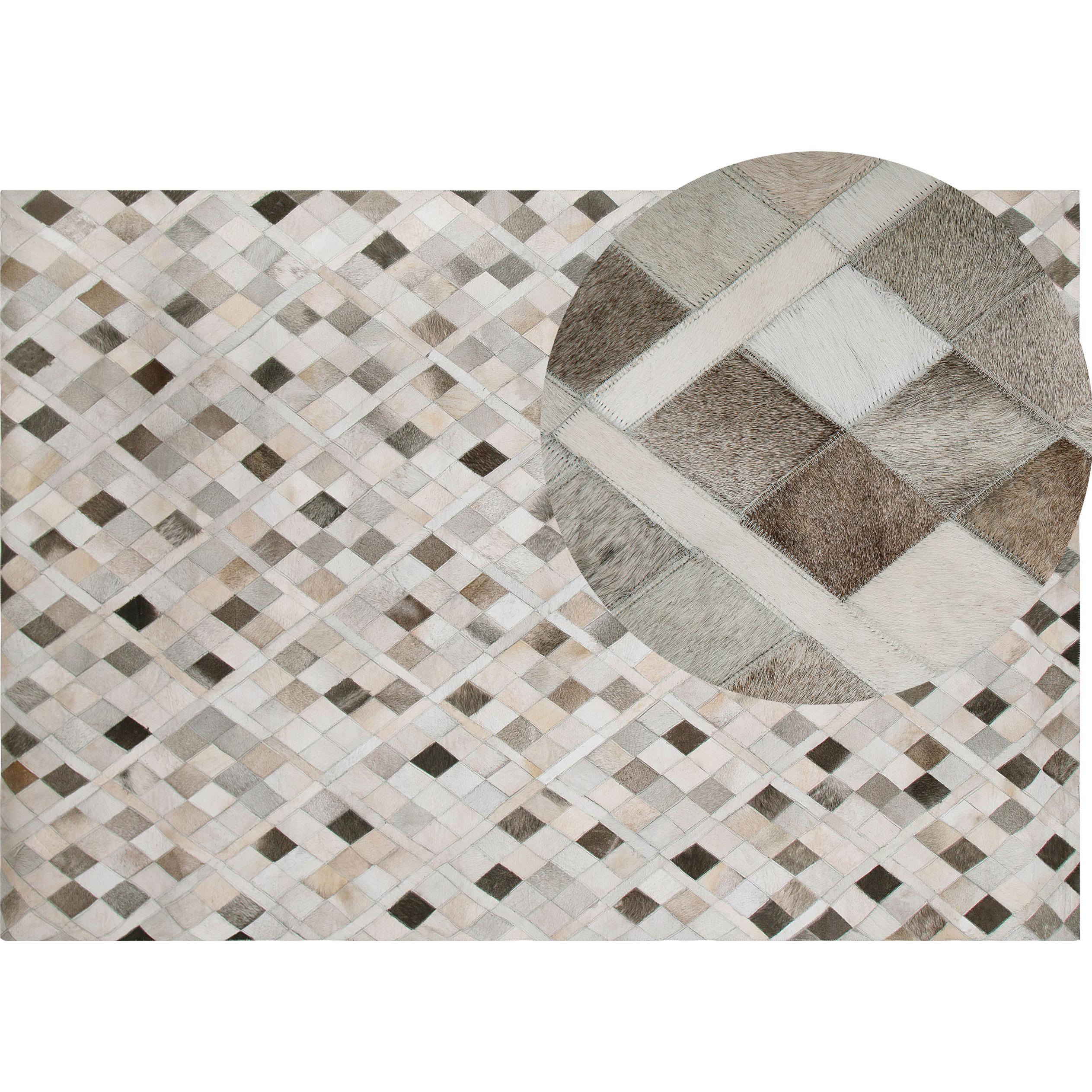 Thumbnail - Beliani, Teppich, Beidseitiges Lederpatch 160 x 230 cm mehrfarbig HIRNAS (160 x 230 cm)