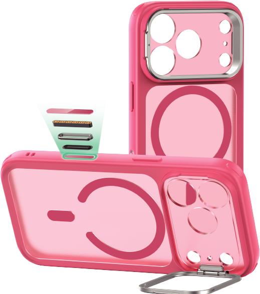 Image du produit ESR Classic Hybrid Magnetic Case (Camera Control, Stash Stand), for iPhone 17 Pro Max, Frosted Pink (Apple iPhone 17 Pro Max)