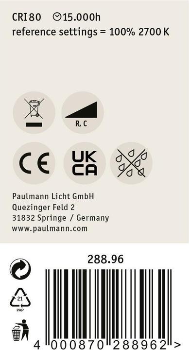 Actual product image Paulmann Drop (B22d, 4.70 W, 470 lm, 1 x, F)