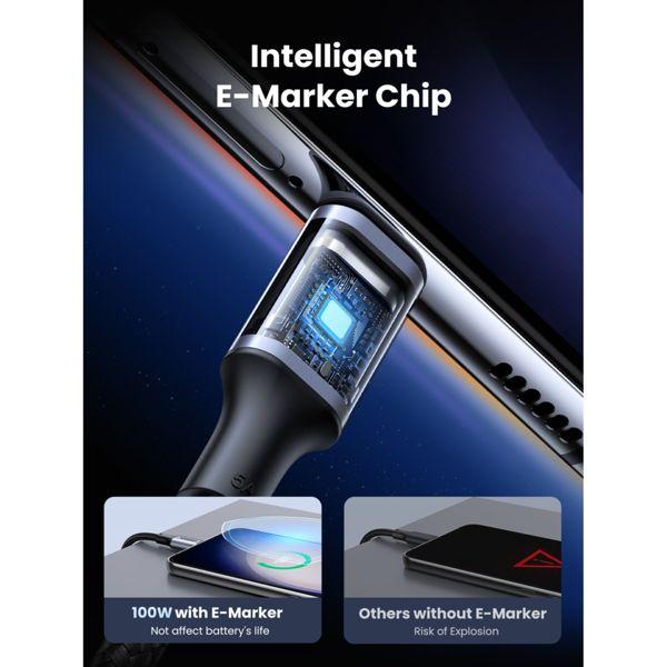 Produktbild Ugreen US316 Type C to Type C Cable, 100W, 3m (black) (3 m, USB 2.0, 100 W)