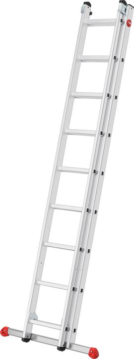 Produktbild Hailo S80 ProfiStep duo, Aluminium-Schiebeleiter 2-teilig, 2x9 Sprossen (Mehrzweckleiter, 140 cm)