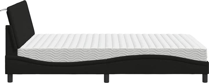 Produktbild vidaXL Bett mit Matratze Schwarz 180x200 cm Stoff Schlafzimmermöbel Bettrahmen (180 x 200 cm)