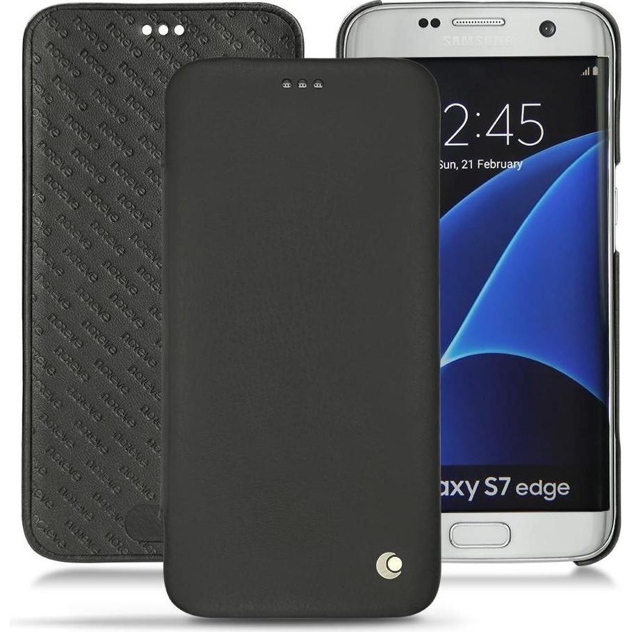 Noreve Lederschutzhülle horizontal (Samsung Galaxy S7 Edge), Smartphone Hülle, Schwarz