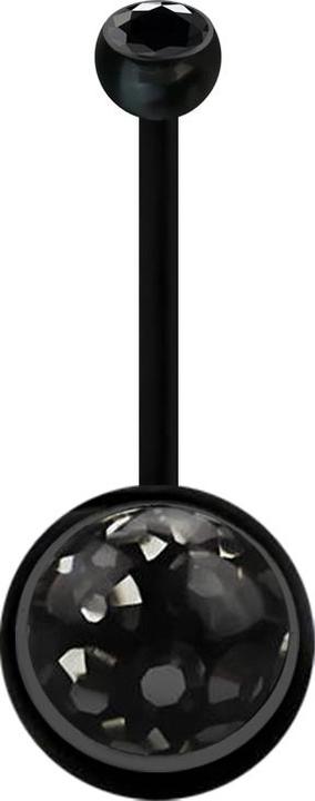 Actual product image Star Piercing Banane schwarz mit Kugel Kristall schwarz und Kugel Kristall schwarz Epoxy Schutzschicht (Plastic, without brass)
