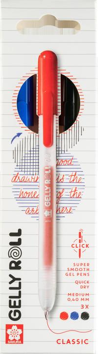 Produktbild Sakura Gelly Roll Retractable Classic Gelschreiber transparent 0,4 mm, Schreibfarbe: farbsortiert, 3 (3x)