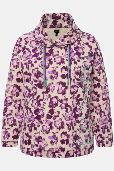 Produktbild Ulla Popken Sweatshirt, Blüten, Stehkragen, Raglan-Langarm (46, 48)