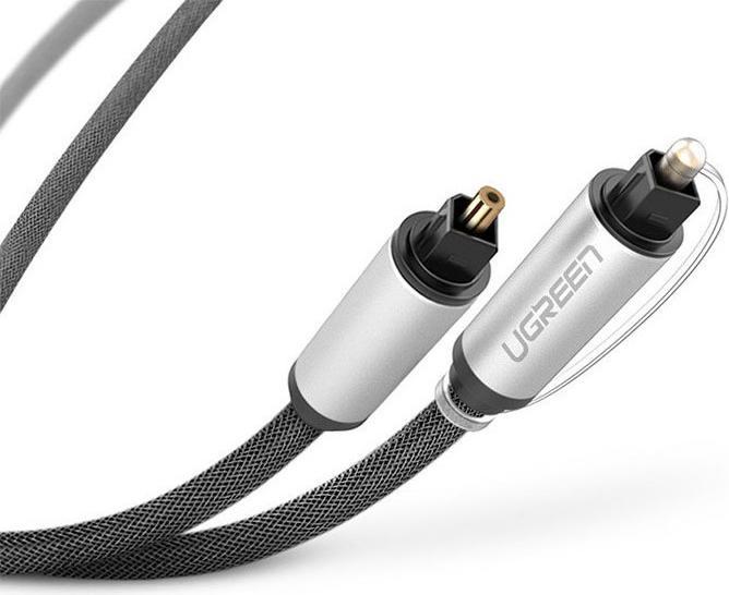 Productafbeelding Ugreen AV108 Toslink audio optische kabel, gevlochten aluminium, 1m (grijs) (1 m, TOSLINK)