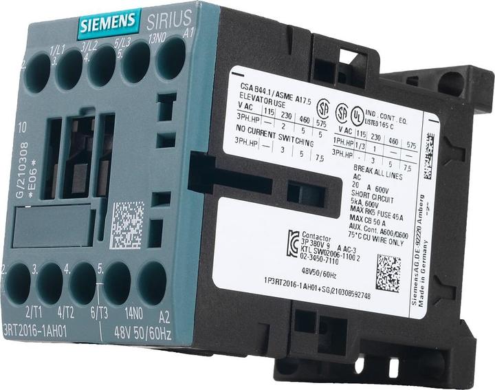 Produktbild Siemens Contactor AC-3 4kW/400V 1NO 48V 3P S00