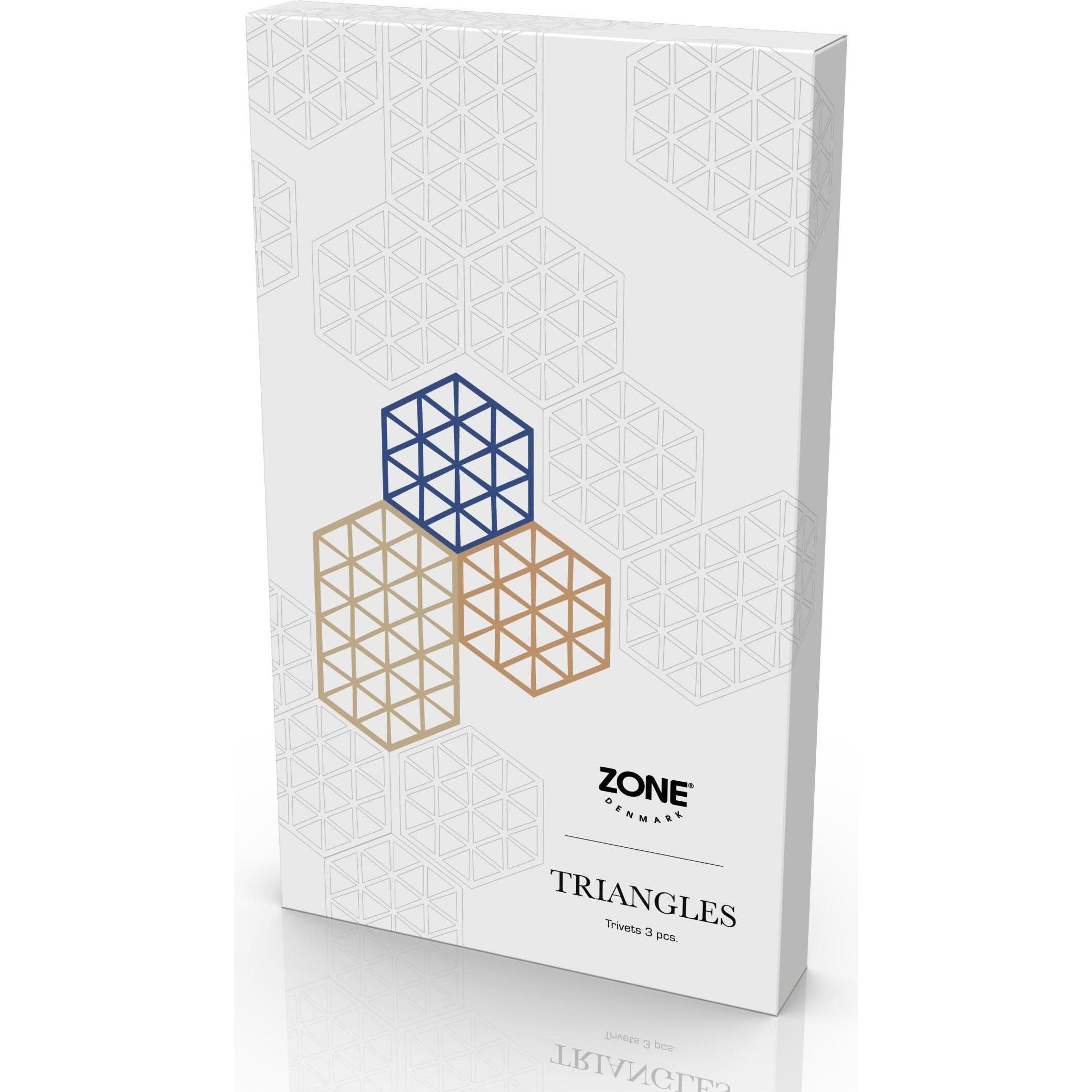 Thumbnail - Zone Denmark, Untersetzer, Untersetzer-Set Triangles.Khaki.32706 (3 x, Pfannenuntersetzer)