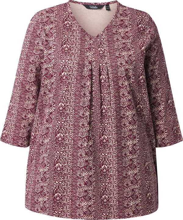 Produktbild Ulla Popken Shirt, Zierfalten, A-Linie, V-Ausschnitt, 3/4-Arm (46, 48)