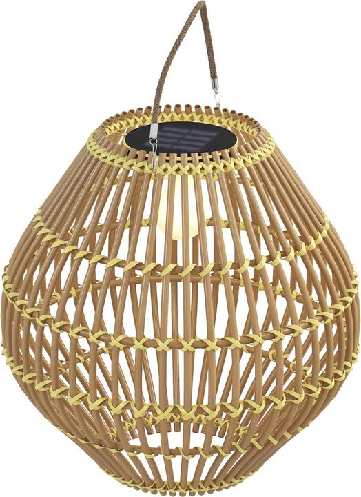 Produktbild Outsunny Rattan Solarleuchte PE Rattan, Stahl Gelb (15 lm, IP44)