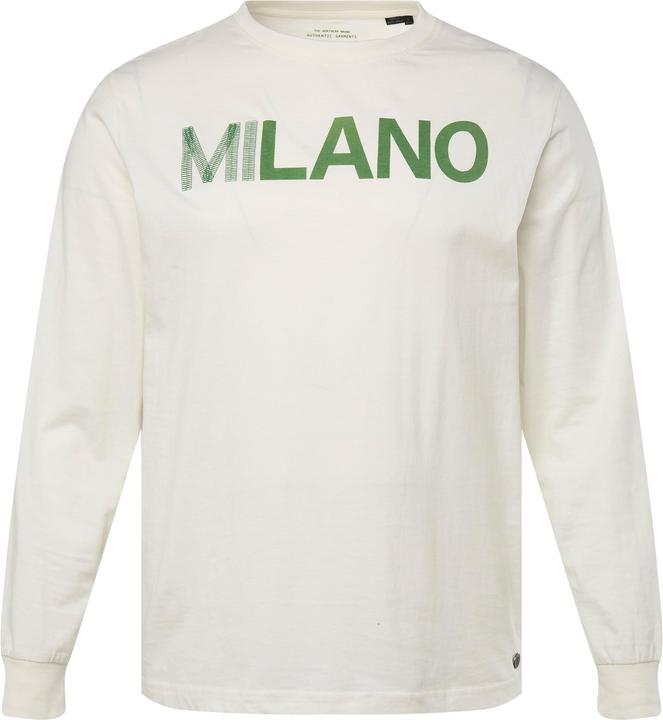 Produktbild JP1880 JP 1880 Herren grosse Grössen Langarm-Shirt, Rundhals, Brustprint offwhite XXL 825317200-XXL (XXL)