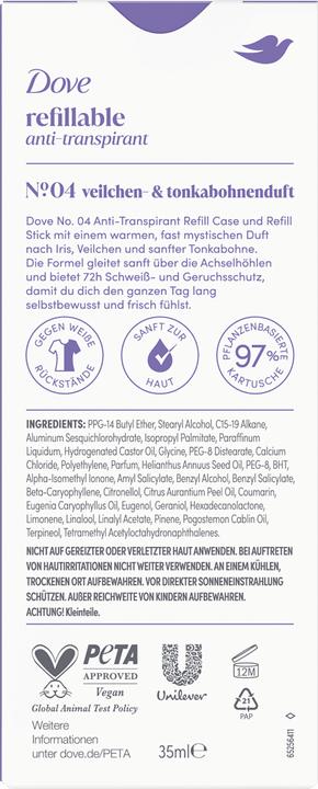Produktbild Dove Antitranspirant Deostick Veilchen- & Tonkabohnenduft, 35 ml (Stick)