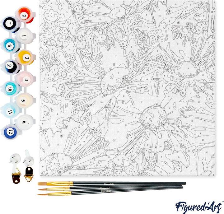 Immagine prodotto Figured'Art Mini Kit da Dipingere con i Numeri con Cornice - Pretty Daisies