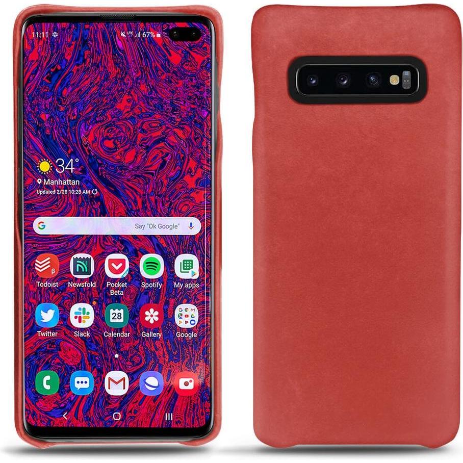 Noreve Lederschutzhülle (Samsung Galaxy S10+), Smartphone Hülle, Rot
