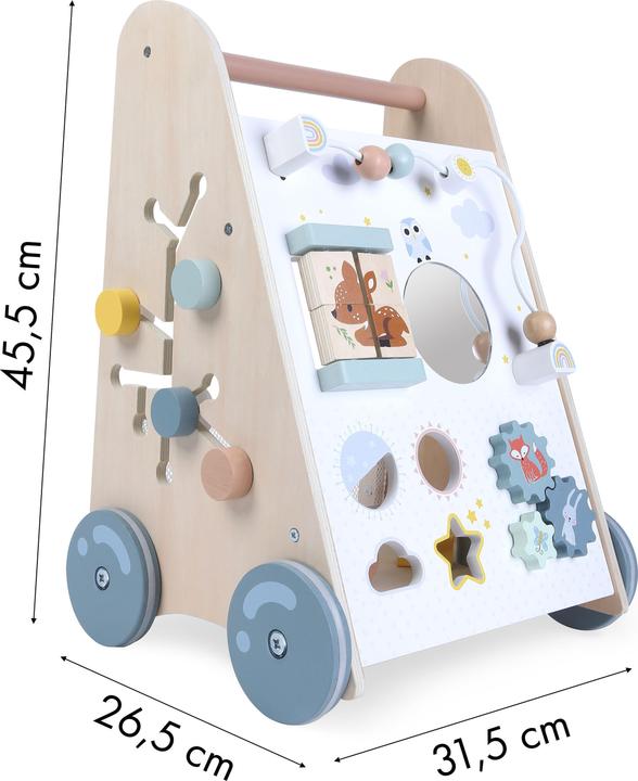 Actual product image Qixi Toys Hölzerner pädagogischer Schiebewagen mit beweglichen Elementen, ECOTOYS