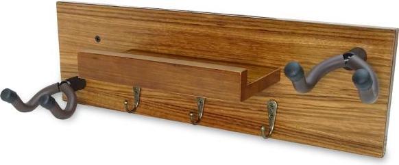 Produktbild keepdrum Gitarren-Wandhalterung Ebony für 2 Gitarren und Zubehör (E-Gitarre, Bass)