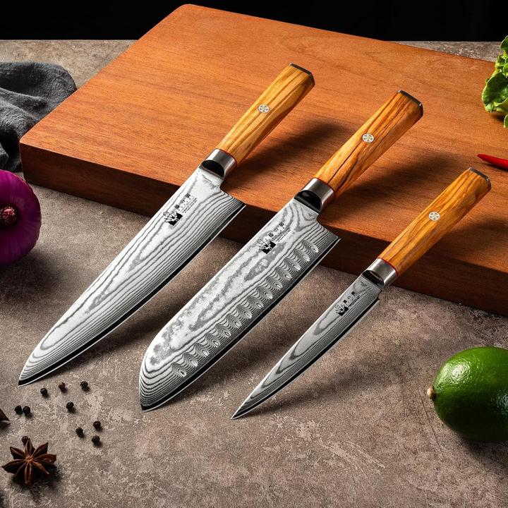 Produktbild Fujini Tea 3-teiliges Damastmesser Set