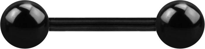 Produktbild Star Piercing Barbell schwarz mit zwei Kugeln (Chirurgenstahl 316L, ohne Messing)