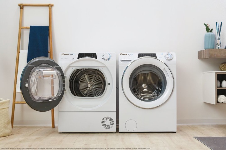 Actual product image Candy RO14146DWMCE/1-S Washing Machine, A, Front loading, Depth 60 cm, 14 kg, White (14 kg, Left)